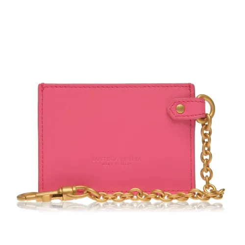 Bottega Veneta , Logo Card Case Keychain ,Pink female, Sizes: ONE SIZE