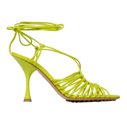 Bottega Veneta , Luxurious Green Leather Sandals ,Green female, Sizes:
