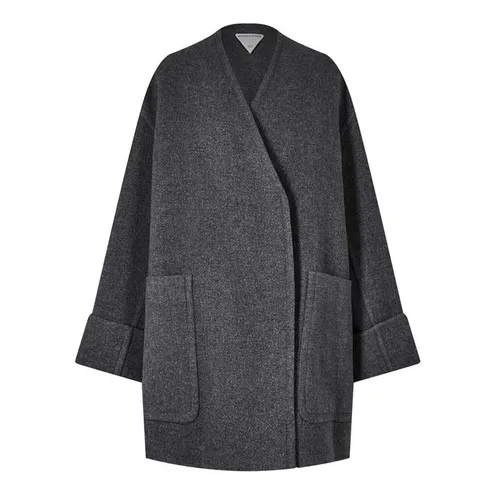 BOTTEGA VENETA Melange Grey Cashmere Coat - Grey