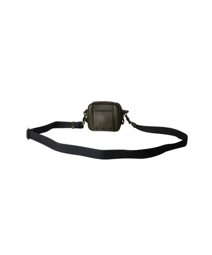Bottega Veneta Mens Perforated Crossbody Bag in Army Green Leather Calf Leather - One Size