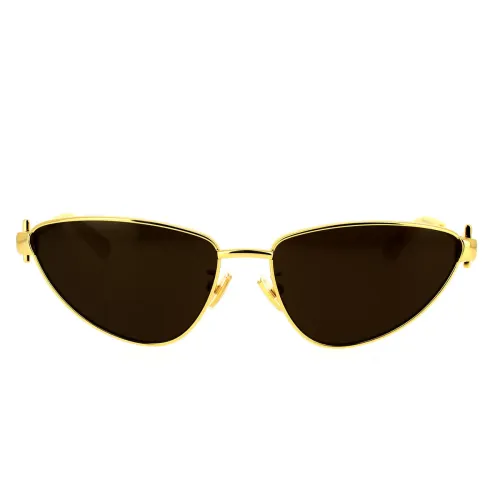 Bottega Veneta , Metal Cat-Eye Sunglasses Bv1186S 002 ,Yellow female, Sizes: