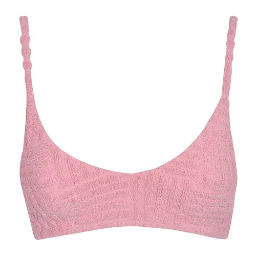 Bottega Veneta , Pink Intrecciato-Jacquard Terry Bralette Top ,Pink female, Sizes: