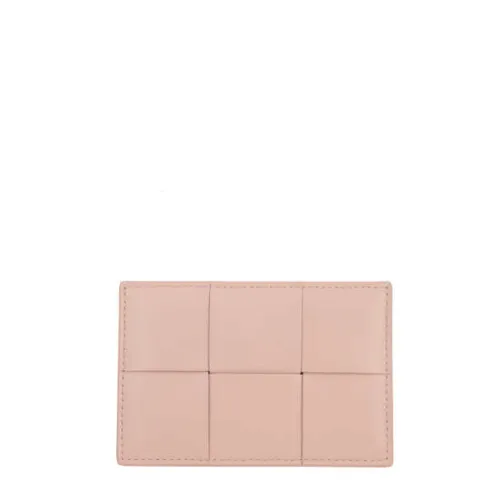 Bottega Veneta , Pink Maxi Intrecciato Credit Card Holder ,Pink female, Sizes: ONE SIZE