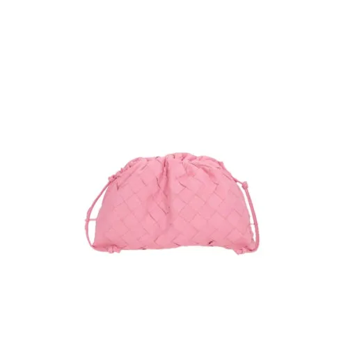 Bottega Veneta , Pink Nappa Leather Intrecciato Pochette with Adjustable Strap ,Pink female, Sizes: ONE SIZE
