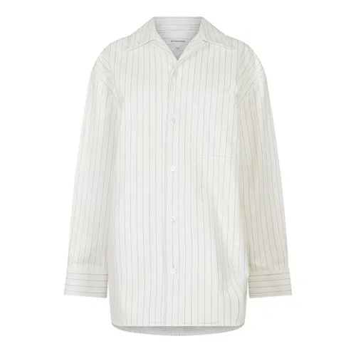 BOTTEGA VENETA Pinstripe Leather Overshirt - White