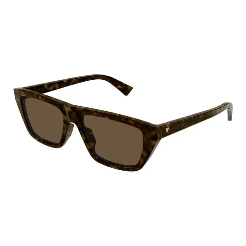 Bottega Veneta , Rectangular Sunglasses Bv1291S 002 ,Brown female, Sizes: 54 MM, ONE