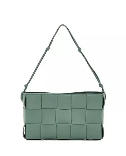 Bottega Veneta Shopping Bags - CASSETTE BAG WITH LEATHER SHOULDER STRAP - green - Shopping Bags for ladies
