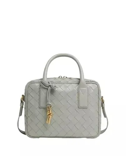 Bottega Veneta Shopping Bags - Mini Leather Shoulder Bag - grey - Shopping Bags for ladies