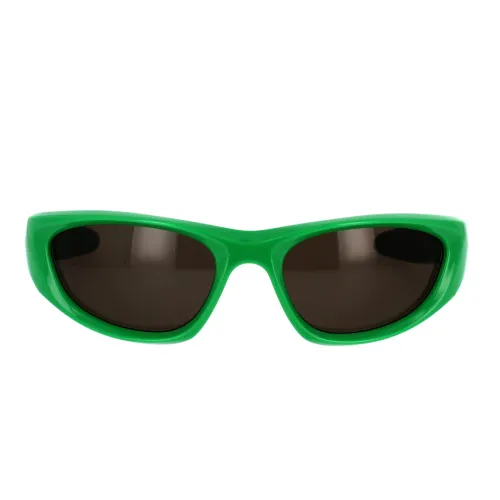 Bottega Veneta , Sporty Wraparound Sunglasses Bv1184S 003 ,Green unisex, Sizes: