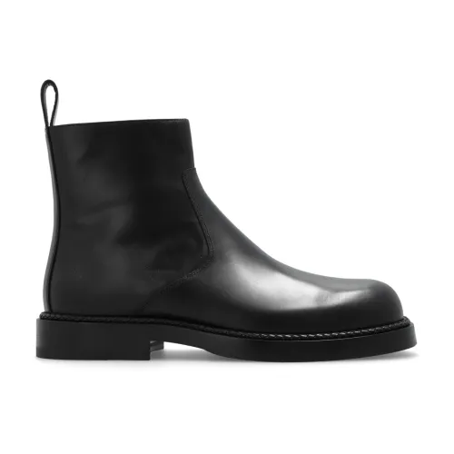 Bottega Veneta , Strut leather ankle boots ,Black male, Sizes: