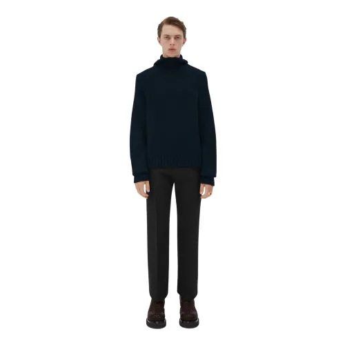 Bottega Veneta , Sweater Textured Jersey ,Blue male, Sizes: