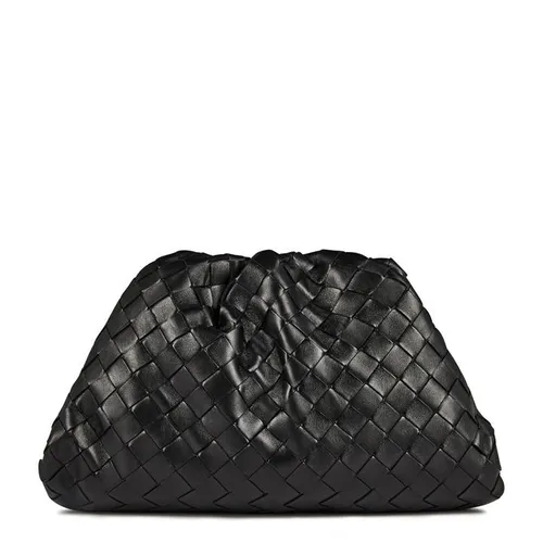 Bottega Veneta Teen Woven Pouch Bag - Black
