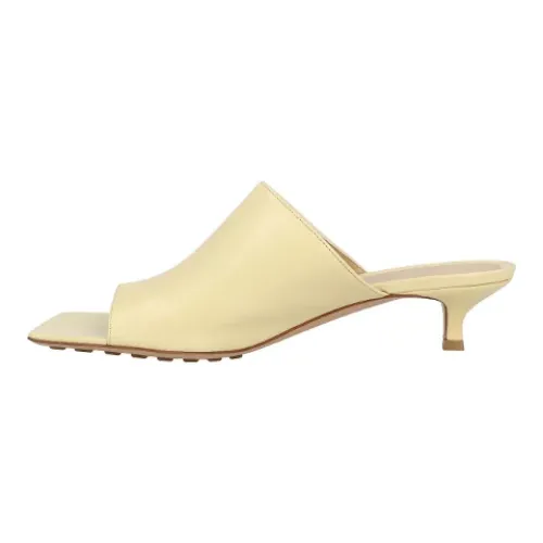 Bottega Veneta , White Leather Stretch Mule Sandals ,White female, Sizes: