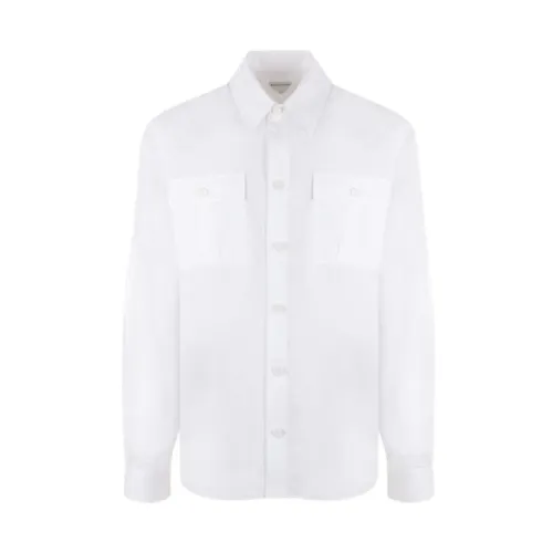Bottega Veneta , White Loose-Fit Cotton Poplin Shirt ,White male, Sizes: