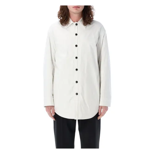Bottega Veneta , White Overshirt Popeline Jacket ,White male, Sizes: