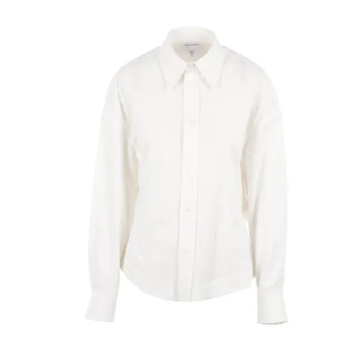 Bottega Veneta , White Poplin Cotton Shirt with Balloon Effect ,White female, Sizes: