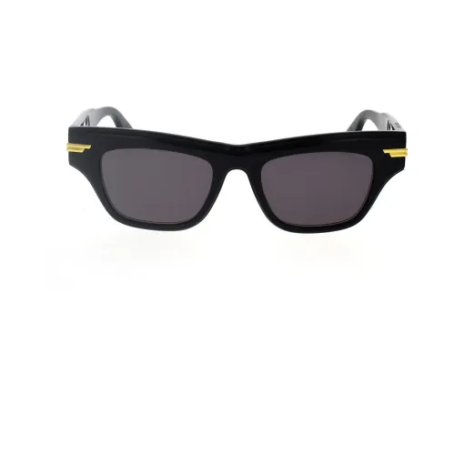 Bottega Veneta , Women Cat-Eye Sunglasses with Metal Stripes ,Black female, Sizes: