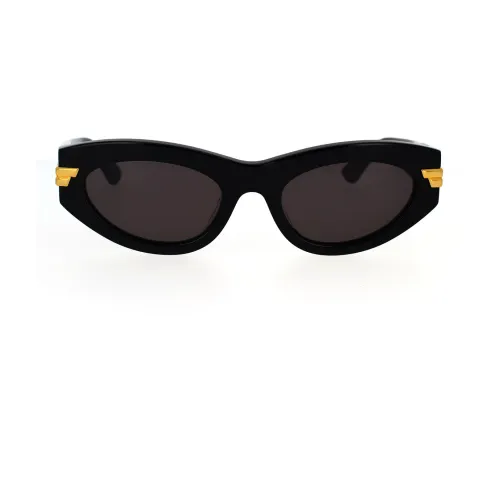 Bottega Veneta , Womens Oval Acetate Sunglasses Bv1189S 001 ,Black female, Sizes: