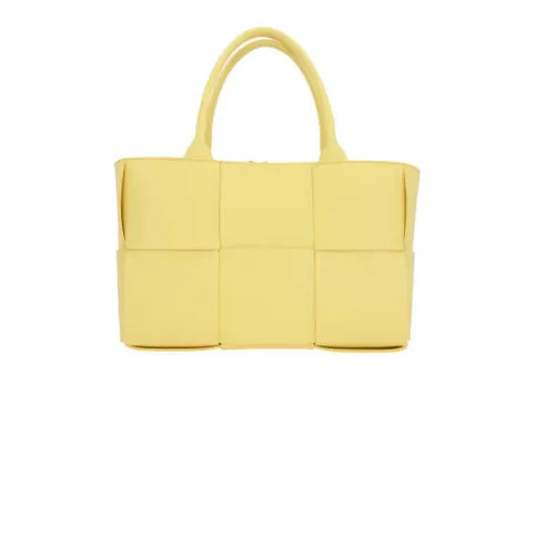 Bottega Veneta , Yellow Maxi Intreccio Tote Bag with Removable Zip Pouch ,Yellow female, Sizes: ONE SIZE