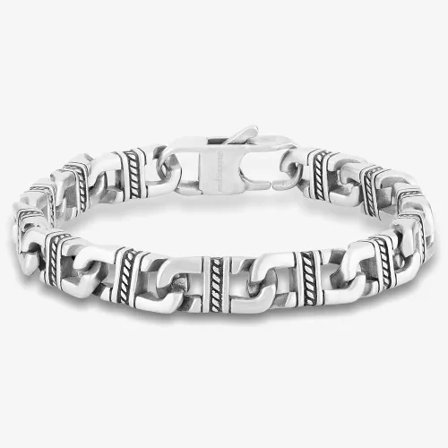 Bourne and Wilde Mens Curb Textured Chain Bracelet OSB-2123S