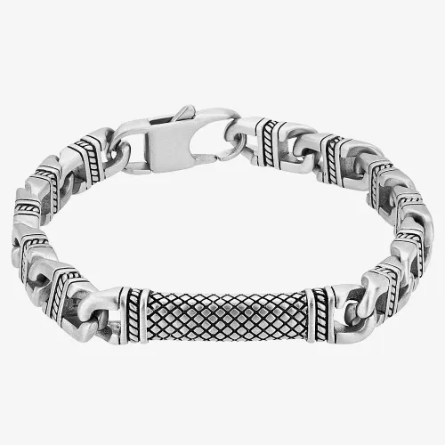Bourne and Wilde Mens Textured Curb Link Bracelet UR27-01
