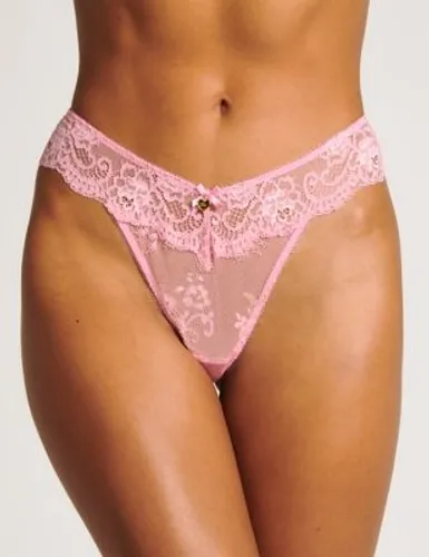 Boux Avenue Womens Amber Lace Thong - 10 - Pink, Pink