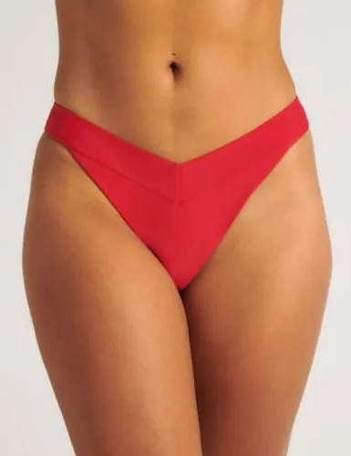 Boux Avenue Womens Sorrento High Leg Brazilian Bikini Bottoms - 12 - Red, Red