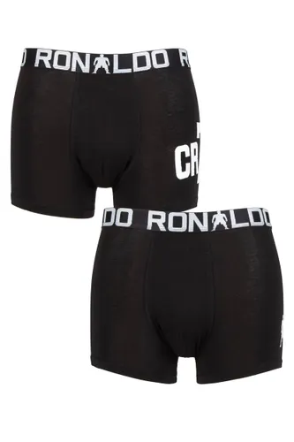 Boys 2 Pack CR7 Cotton Boxer Shorts Black/White CR7 10-12 Years