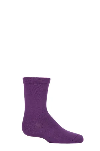 Boys and Girls 1 Pair SOCKSHOP Plain Mid-Weight Bamboo Socks with Comfort Cuff and Smooth Toe Seams Purple 6-8.5