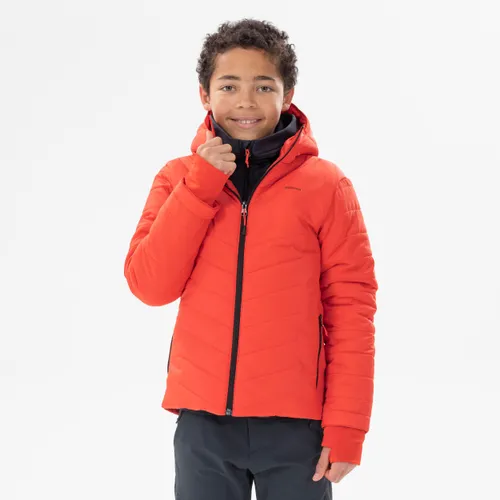 Boys’ Padded Hiking Jacket Hybrid Aged 7-15 - Red