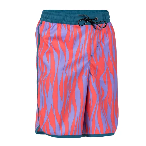Boy's Swim Shorts - 500 Zebra Red Purple