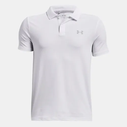 Boys'  Under Armour  Matchplay Polo White / Pitch Gray / Mod Gray YSM (50 - 54 in)