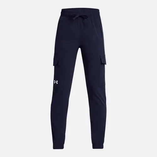 Boys'  Under Armour  Pennant Woven Cargo Pants Midnight Navy / White / White YSM (50 - 54 in)