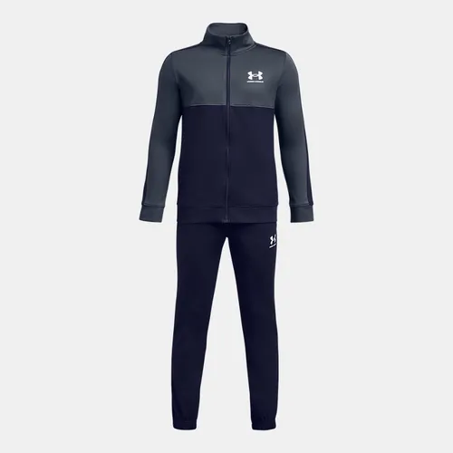 Boys'  Under Armour  Rival Colorblock Knit Tracksuit Midnight Navy / Downpour Gray / White YSM (50 - 54 in)