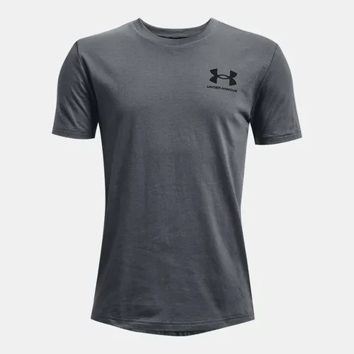 Boys'  Under Armour  Sportstyle Left Chest Short Sleeve Pitch Gray / Black YLG (59 - 63 in)