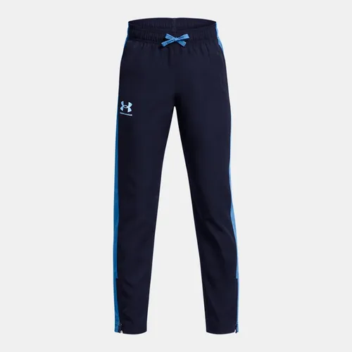 Boys'  Under Armour  Sportstyle Woven Pants Midnight Navy / Viral Blue / White YSM (50 - 54 in)