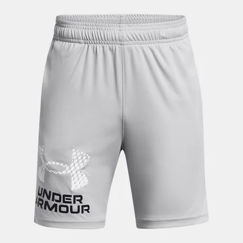 Boys'  Under Armour  Tech™ Logo Shorts Mod Gray / White YLG (59 - 63 in)
