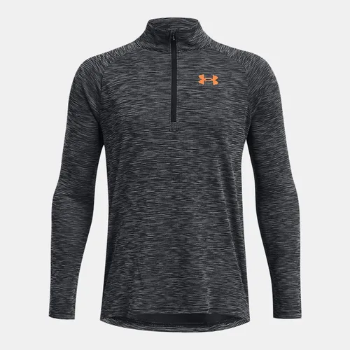 Boys'  Under Armour  Tech™ Textured ½ Zip Black / Atomic YLG (59 - 63 in)