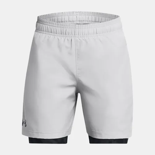 Boys'  Under Armour  Tech™ Woven 2-in-1 Shorts Mod Gray / Black / Black YLG (59 - 63 in)