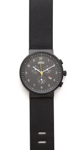 Braun Men's Quartz Chronograph Watch with Leather Strap