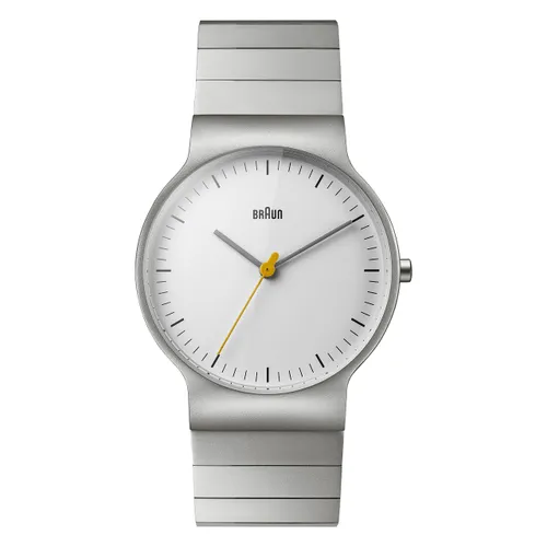 Braun Men's Quartz Watch with White Dial Analogue Display