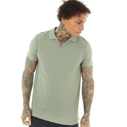 Brave Soul Mens Cadby Polo Washed Sage/Cream