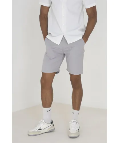 Brave Soul Mens Grey 'Smith' Cotton Twill Chino Shorts