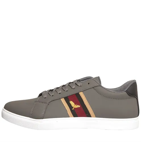 Brave Soul Mens Louie Eagle Trainers Grey/Red/Gold