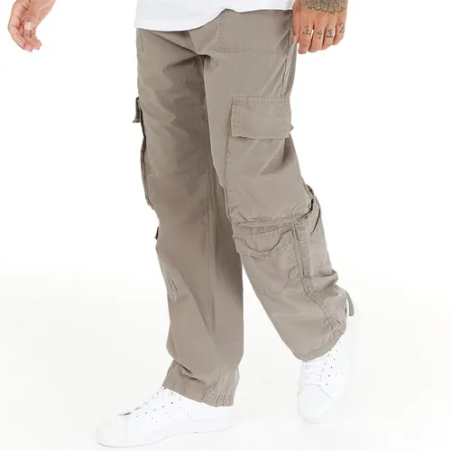Brave Soul Mens Waves Cargo Trousers Taupe
