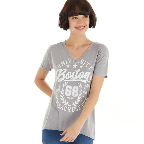 Brave Soul Womens Boston T-Shirt Slate