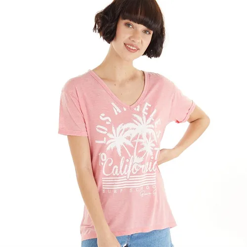 Brave Soul Womens Caline T-Shirt Peach