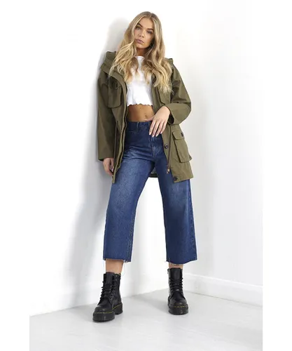 Brave Soul Womens Khaki 'Canyon' Utility-Style Hooded Parka Jacket