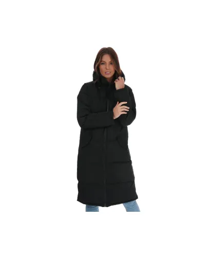 Brave Soul Womenss Cello Maxi Length Padded Jacket in Black
