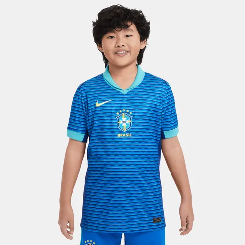 Brazil 2024 Stadium Away Older Kids' Nike Dri-FIT Football Replica Shirt - Blue - Polyester